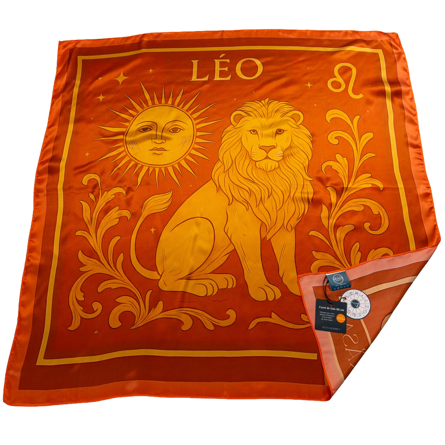 Carré de soie Leo – Zodiac Silk Constellation 88 cm