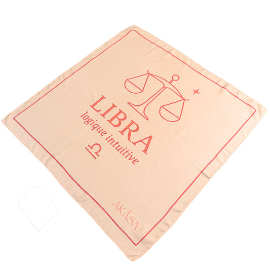 Carré de soie Libra – Blush Constellation 66 cm