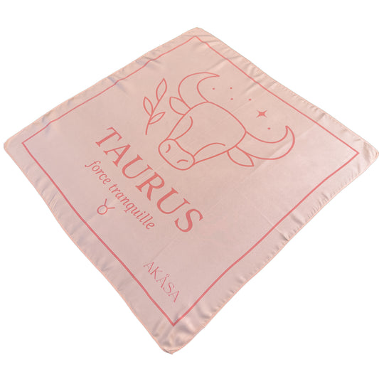 Carré de soie Taureau – Blush Constellation 66 cm