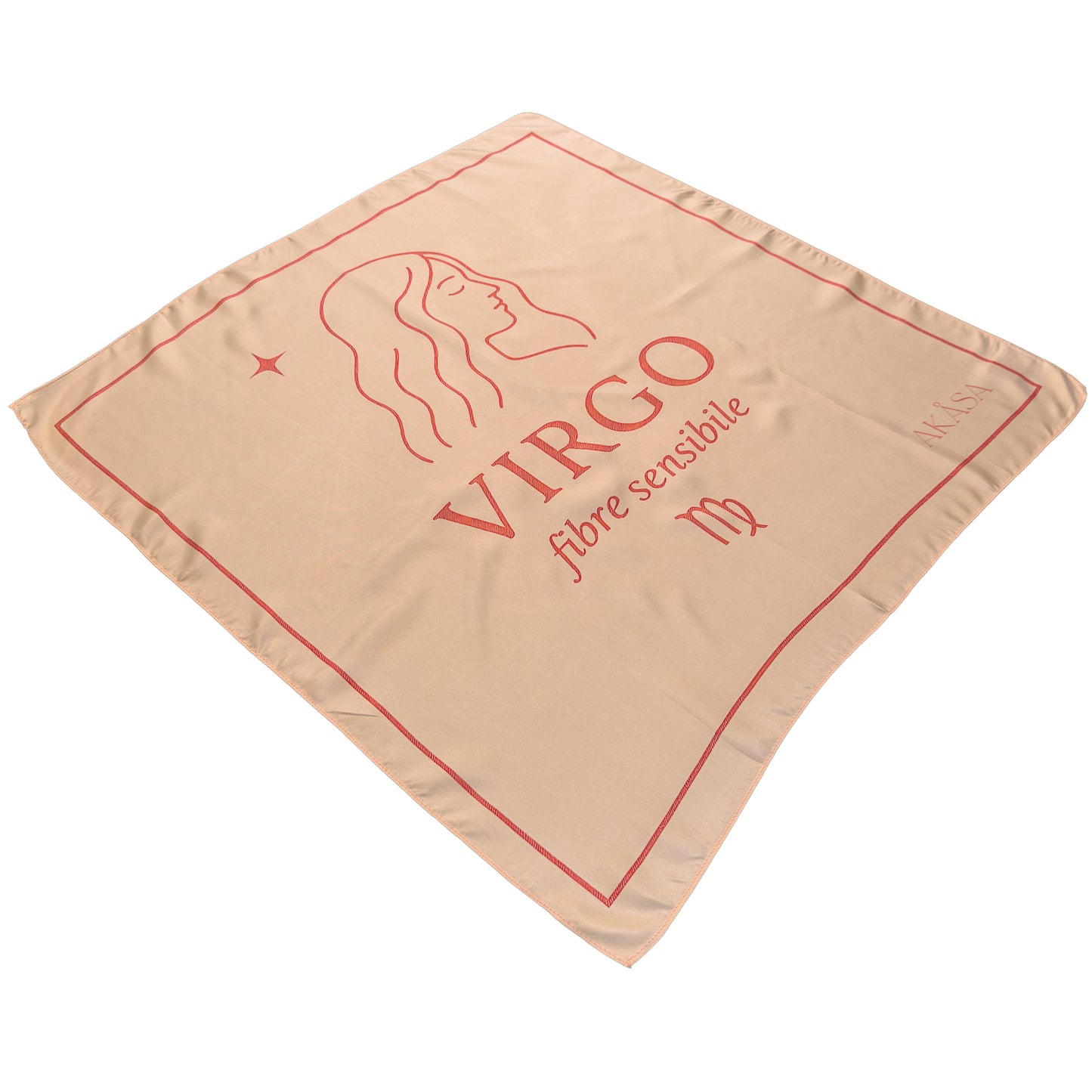 Carré de soie Virgo – Blush Constellation 66 cm