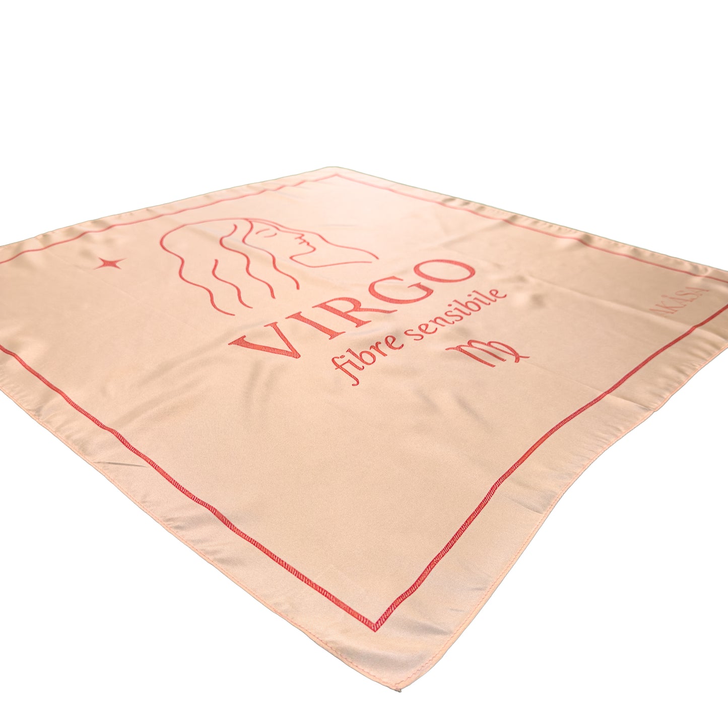 Carré de soie Virgo – Blush Constellation 66 cm