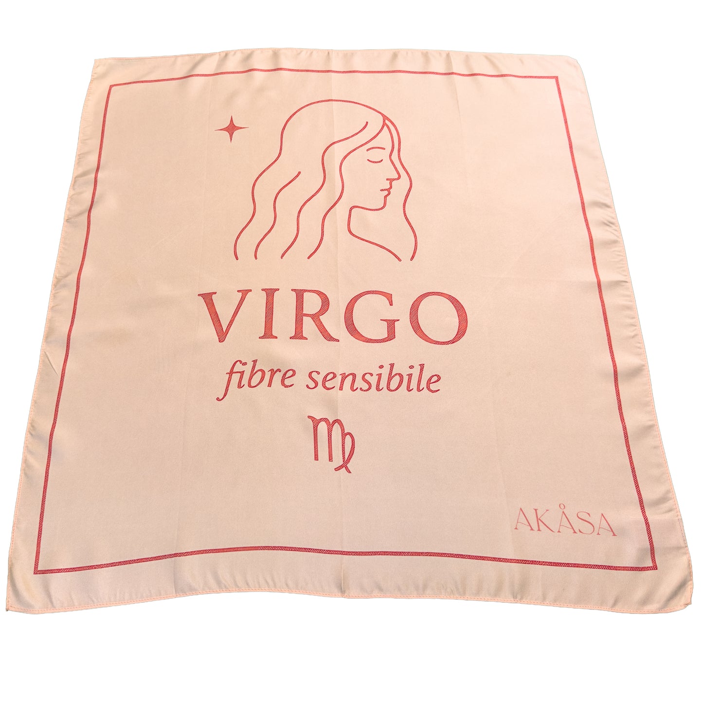 Carré de soie Virgo – Blush Constellation 66 cm