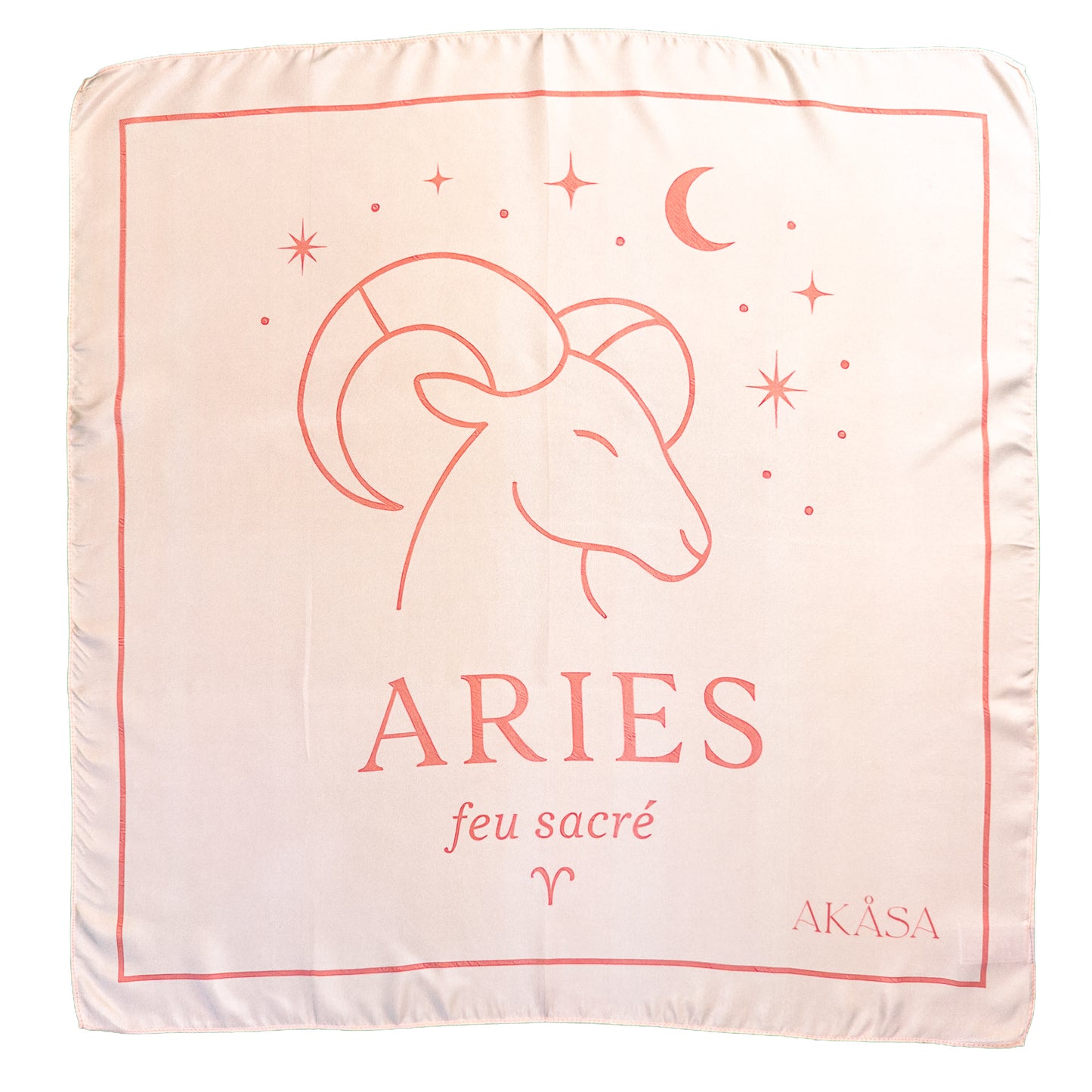 Carré de soie Bélier – Blush Constellation 66 cm