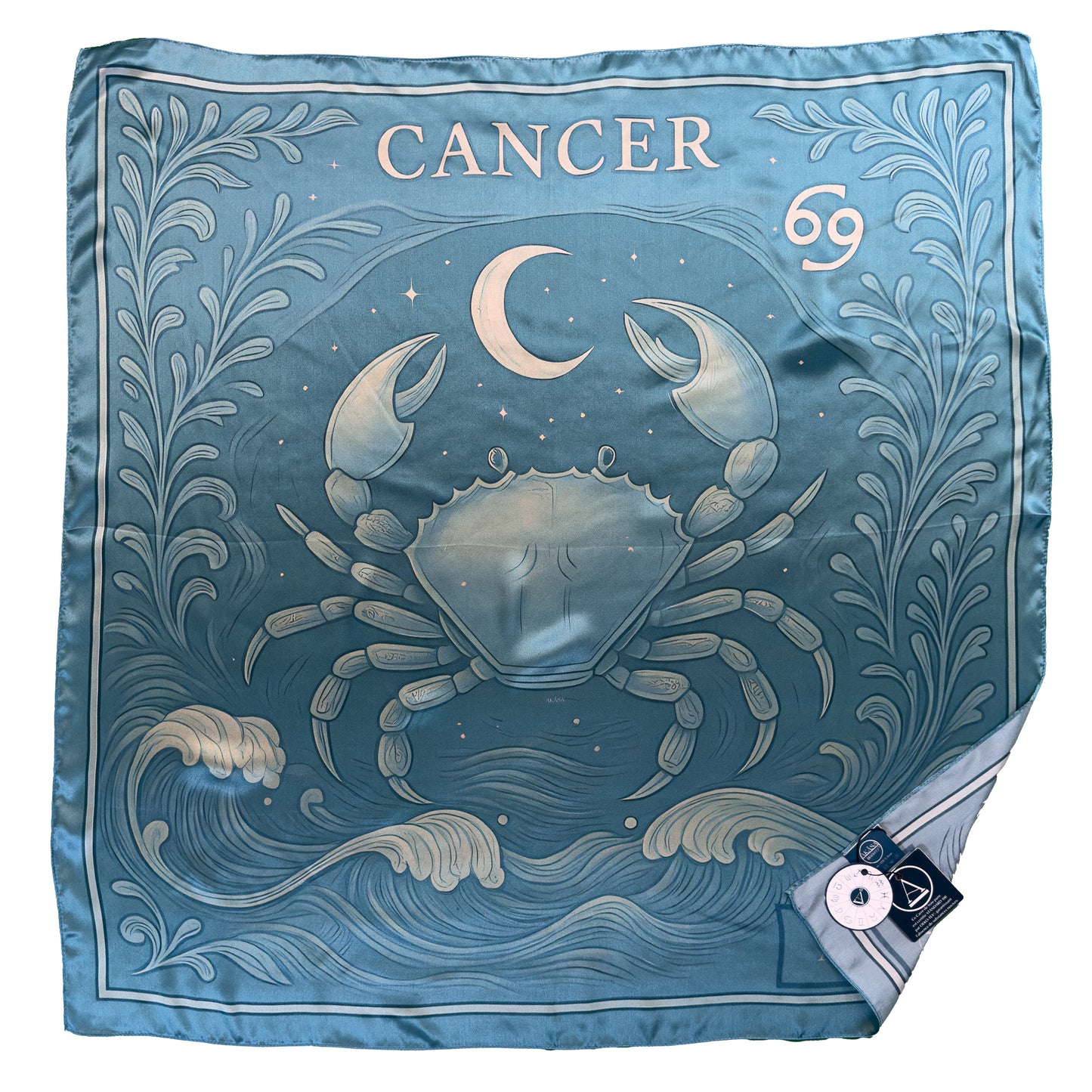 Carré de soie Cancer – Zodiac Silk Constellation 88 cm