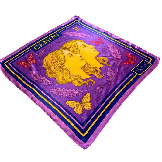 Carré de soie Gemini – Zodiac Silk Constellation 88 cm