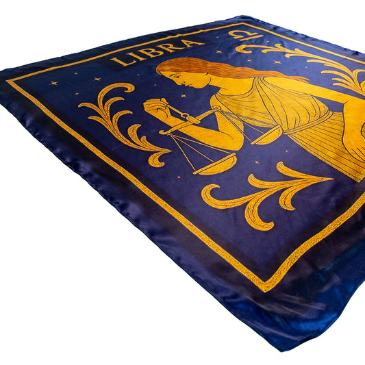 Carré de soie Libra– Zodiac Silk Constellation 88 cm