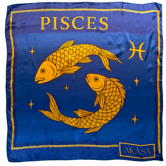 Carré de soie Pisces– Zodiac Silk Constellation 88 cm