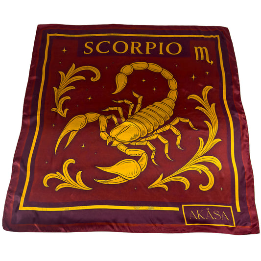 Carré de soie Scorpio – Zodiac Silk Constellation 88 cm