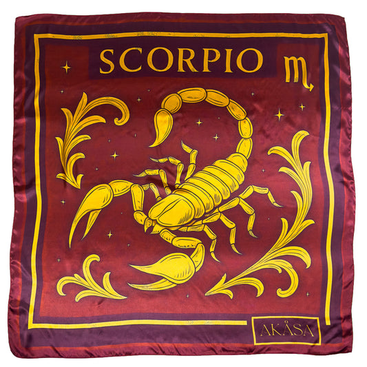 Carré de soie Scorpio – Zodiac Silk Constellation 88 cm