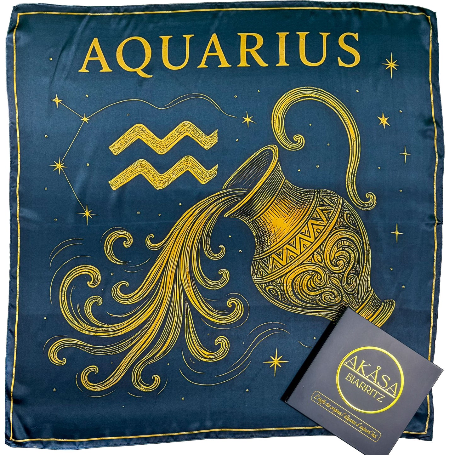 Carré de soie Aquarius – Zodia Essentia 88 cm