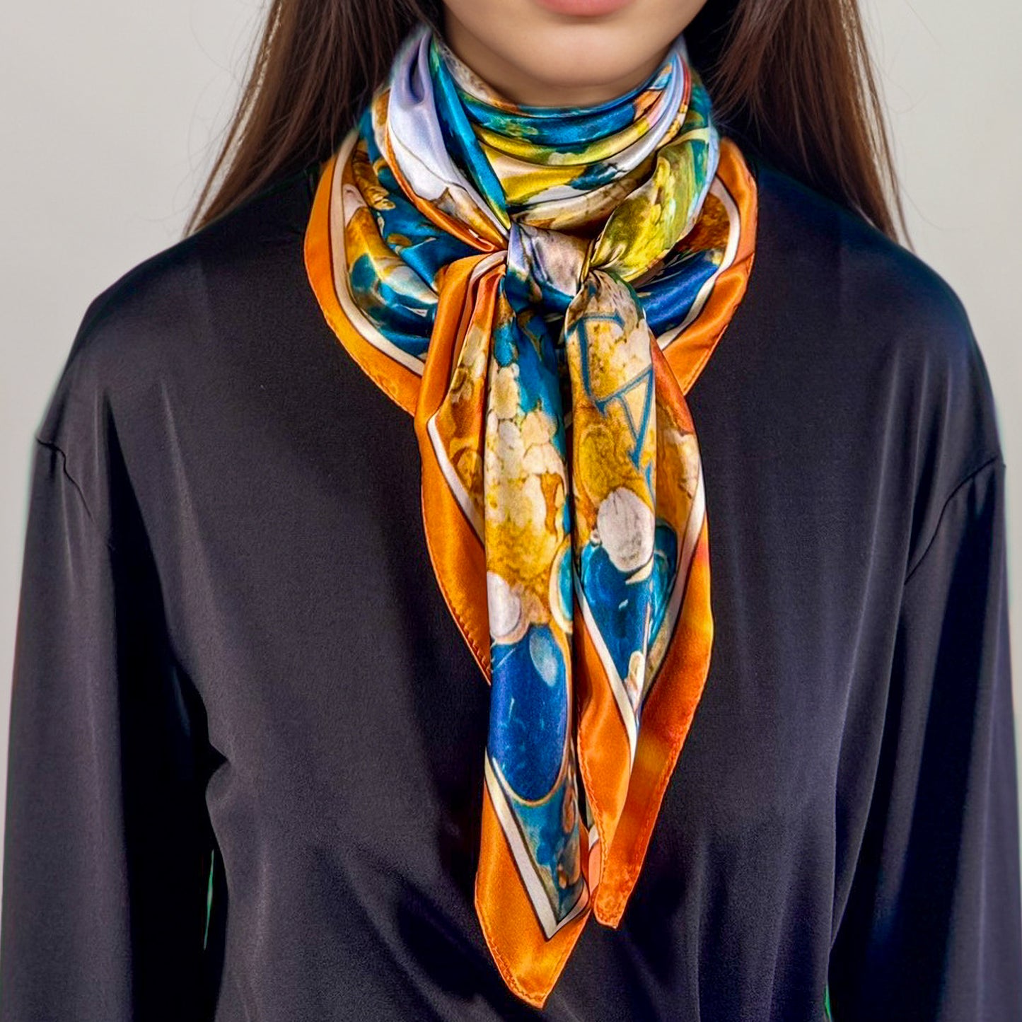 Pañuelo 100% seda - Maison AKÅSA Biarritz -ᎠᏫ - Awi - (El ciervo)