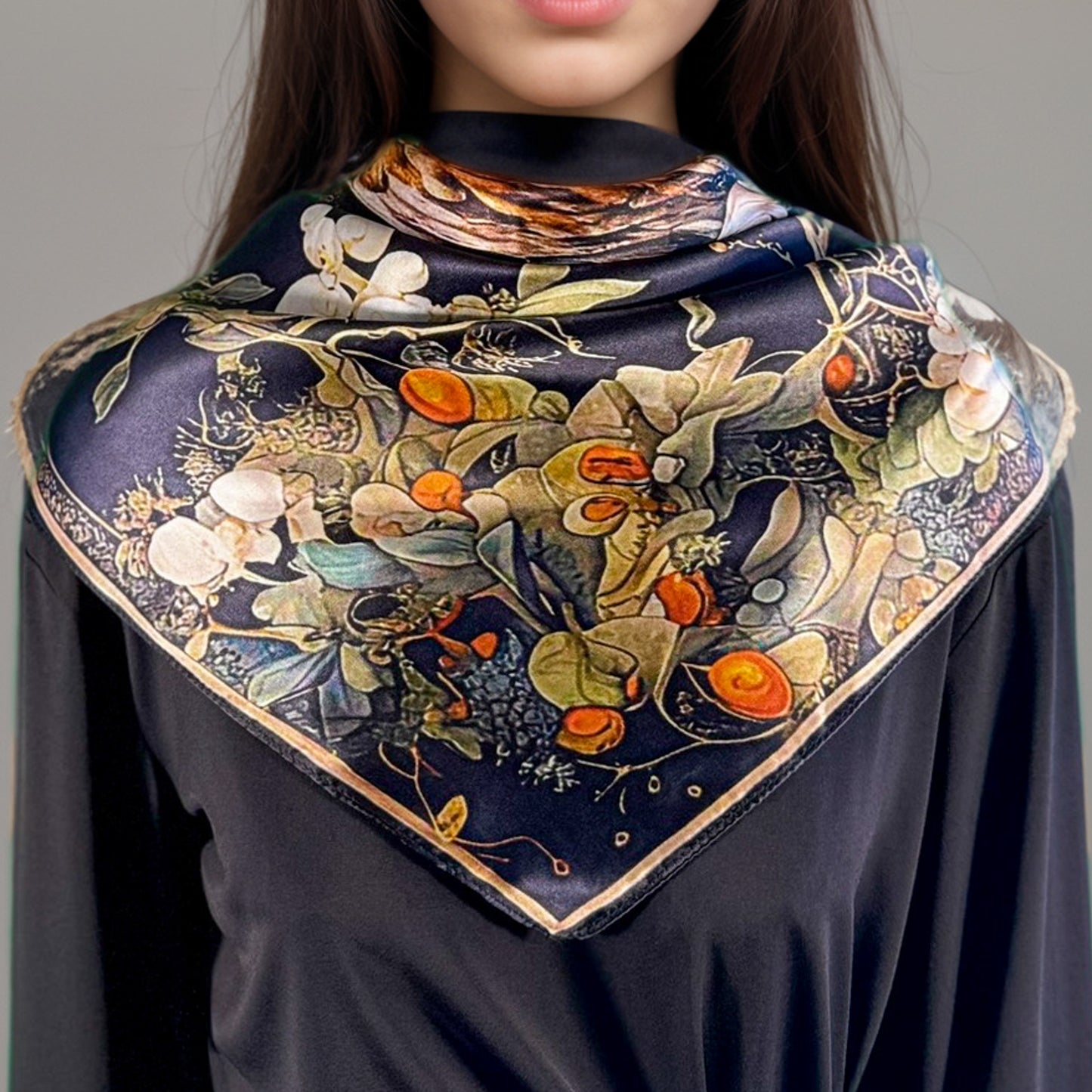 Carré de Soie 100% – Maison AKÅSA Biarritz – ᎤᎫᎫ – Ugugu – (La Chouette)