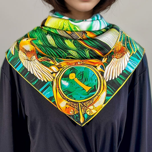 Carré 88 en Soie – Osiris : Résurrection Éternelle et Renouveau