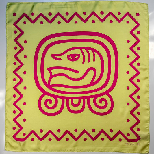 Carré de soie Maya Pop  "Eb’" – Chemin de Vie