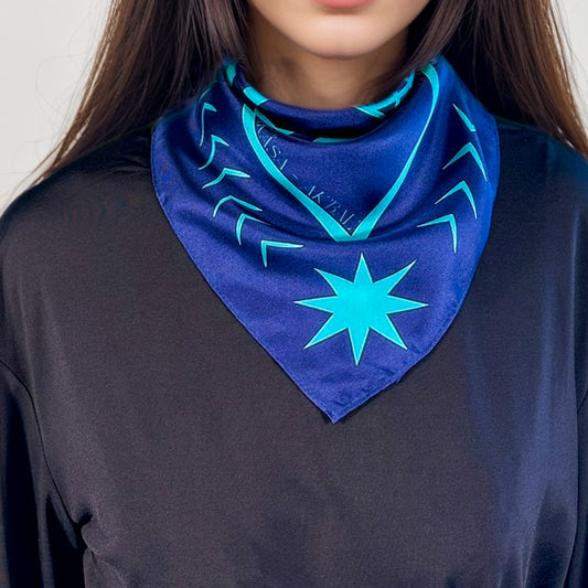 Maya Pop Silk Carré "Ak’Bal" - Wächter der Nacht