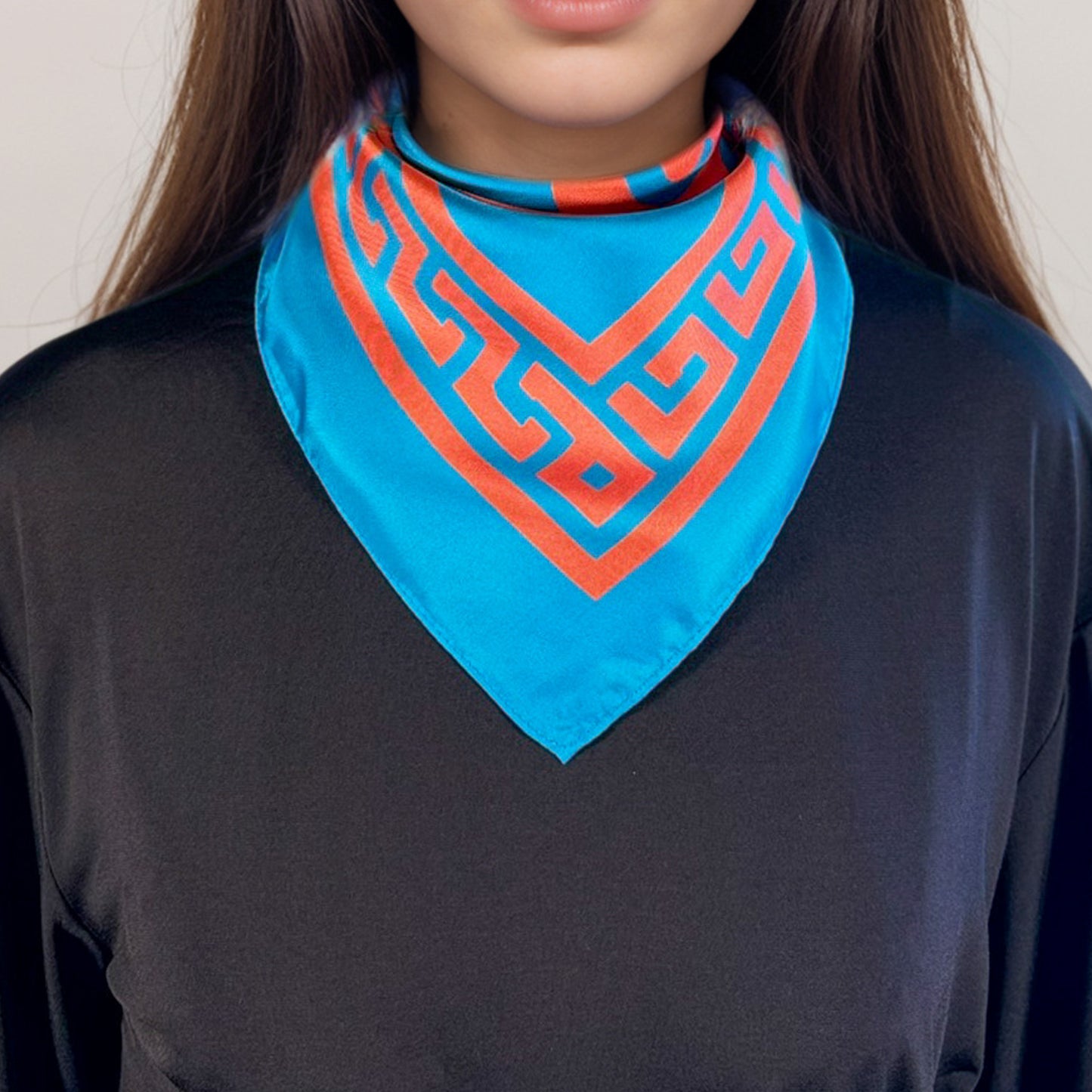 Cuadrado de seda Maya Pop "Muluk" – Guardián del Agua Sagrada